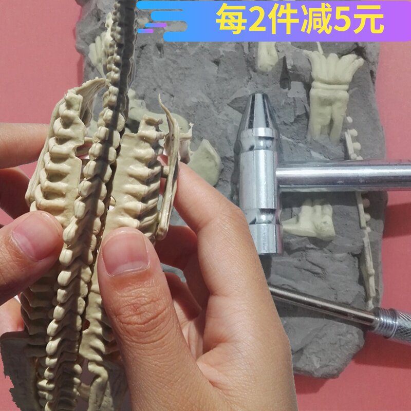 Bao'ao dinosaur fossil skeleton model archaeological excavation toy Tyrannosaurus rex children dig gems hand-assembled set
