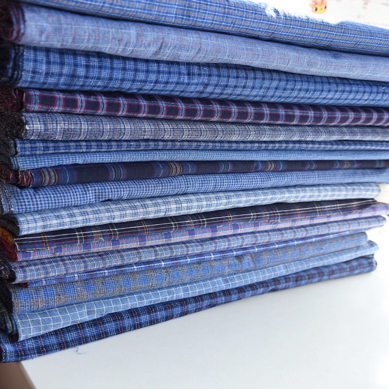 Handmade earth cloth hand weaver color countryside quaint percentiles pure cotton plaid tea mat Diy cloth head fabric