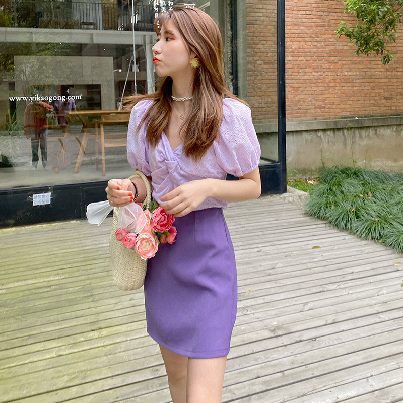 berry likes you, big bang customized new basic versatile short skirt temperament solid color skirt for women summer