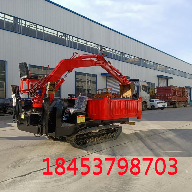 Track climbing tiger transport truck installed wood with all terrain crane crane hoist excavator belt rear bridge brake wood