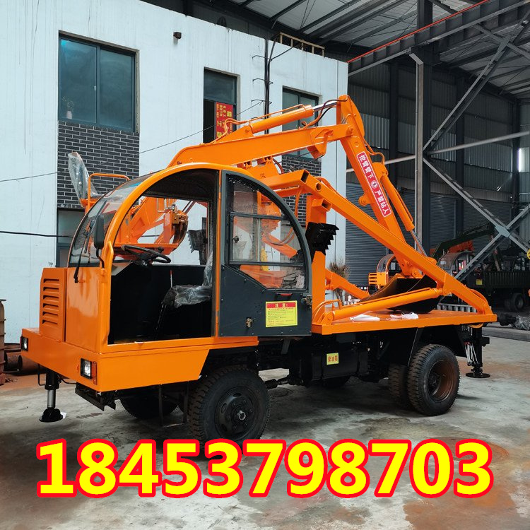 Four different truck-mounted excavators, agricultural excavation transport vehicles, vehicle-mounted excavators, various specifications can be customized