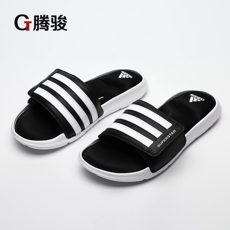 Tengjun Adidas Superstar 5 Gam màu đen và trắng ba chiều thanh Velcro của nam giới dép thể thao AC8325