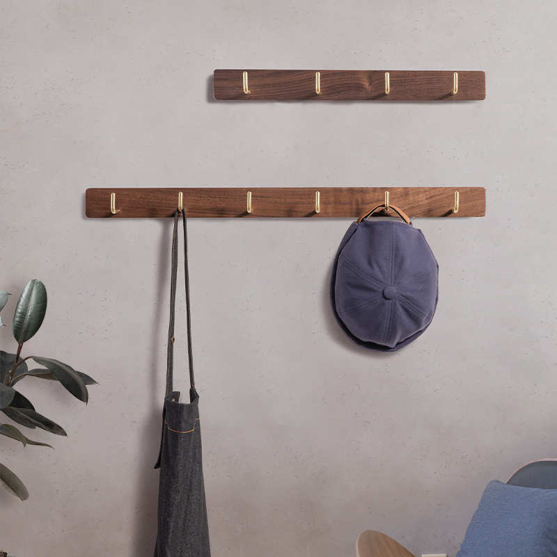 Nordic clothes hook wall hanging wall coat rack hook a row of long solid wood rack porch door hanger