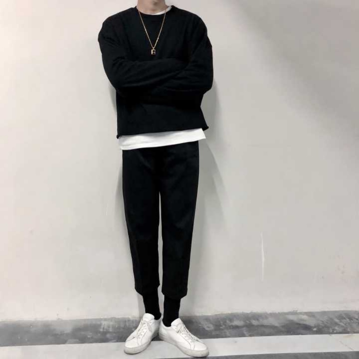 AaNn Normcore dày phần chín quần cắt thẳng thẳng bên trong nhung mỏng quần âu