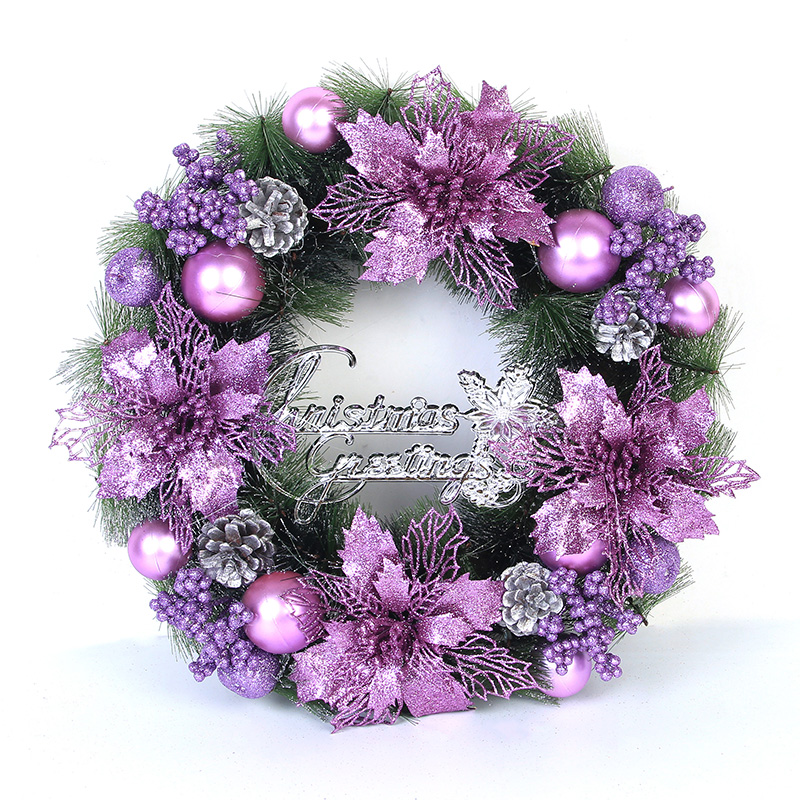 Christmas Wreath 30 40 50cm Golden Christmas Ornament Gift Luxury Door Hanging Window Scene Arrangement