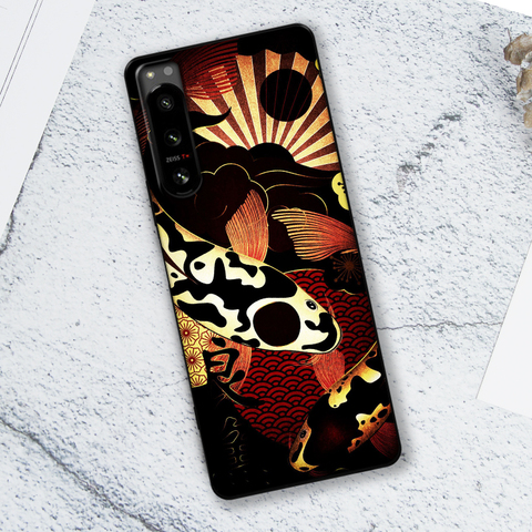 5 IV Giant Wave Illustration Silicone TPU Sony Xperia Phone Case