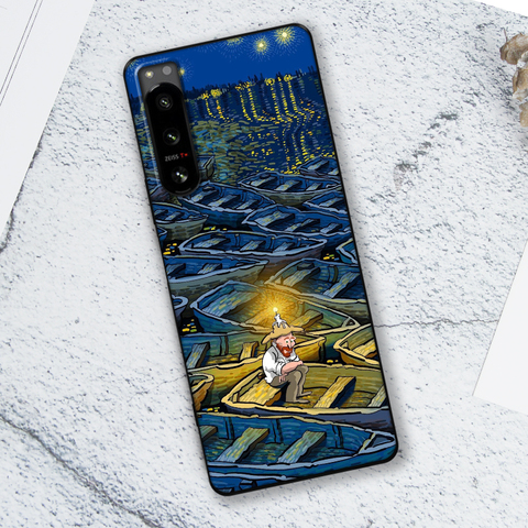 5 IV Giant Wave Illustration Silicone TPU Sony Xperia Phone Case