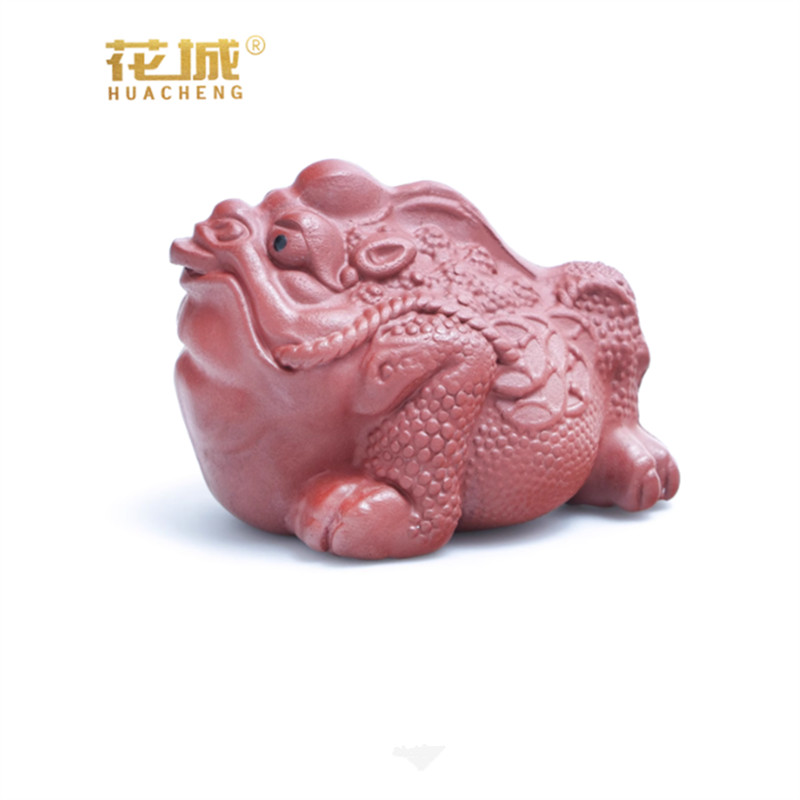 花城宜兴紫砂茶宠唐马招财金蟾办公室治愈小摆件茶桌茶台茶具茶玩