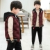 Áo vest bé trai mùa thu đông 2018 mới 6 bé lớn 7 bé 8 xuân hè 9 áo vest dài dày 15 tuổi áo gile hàn Áo ghi lê
