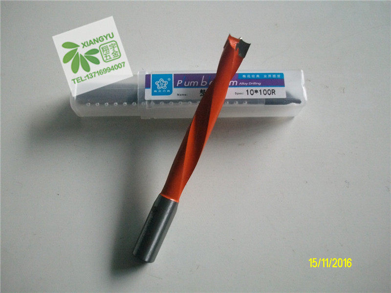 Carpentry lengthened row drill bit 8 * 100 10 * 100 Glong platoon drill Plum Blossom lengthened row drill bit