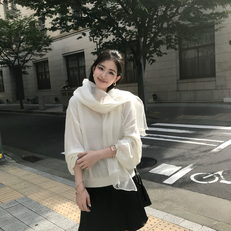 Authentic Onion! Unisex Round Neck Sweater, Warm Sweater (with Scarf) (Contains 53% Wool) B268010 Authentic Onion! Unisex Round Neck Sweater, Warm Sweater (with Scarf) (Contains 53% Wool) B268010
