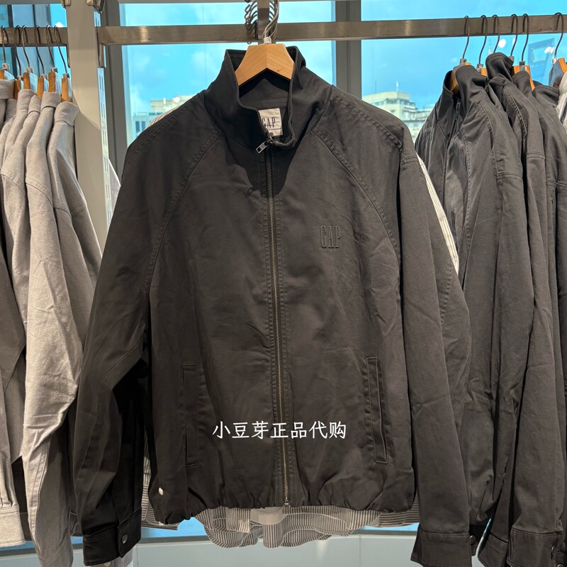 [Cheng Yi Endorsement] Gap Men's 2026 Autumn New Embossed Logo Stand Collar Jacket 1Jk623003
