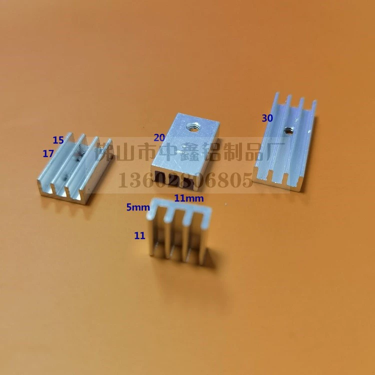 Nhôm 11*5*17 diode 7805/12 tản nhiệt điện tử TO-220 tản nhiệt nhôm nhôm điều chỉnh điện áp ống tản nhiệt