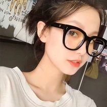 Korean version of retro small red book shaking sound Net red and black thick box glasses frame gm Chaoping light plain art glasses frame