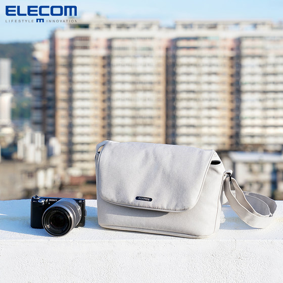 ELECOM SLR Camera Bag Shoulder Small Bag Casual Bag Crossbody Canon Photography Bag Micro Single Bag Portable Storage Bag