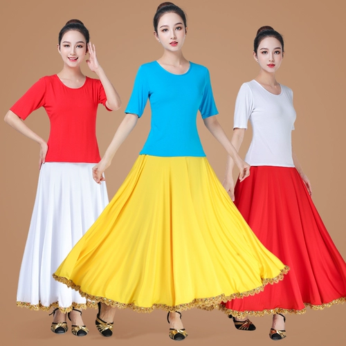 Комплект, футболка, юбка, танцующий костюм