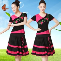 Вышитый розовый красный топ+стиль одна роза красная большая большая юбка