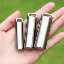Pure titanium waterproof silo sealed moisture-proof portable mini medicine tank Outdoor first aid tools EDC travel portable medicine bottle