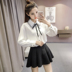 Áo sơ mi mùa thu mới của phụ nữ Han Fan áo dài tay thắt nơ áo ngọt ngào trường đại học lộng gió các kiểu áo công sở de thương Áo sơ mi