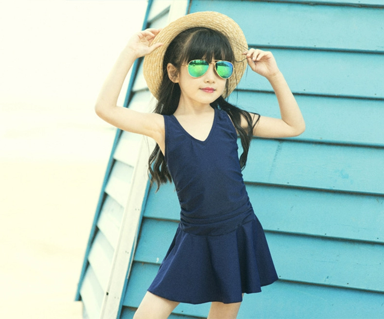 Mùa hè 2018 phiên bản Hàn Quốc mới của bộ đồ bơi kỳ nghỉ bên bờ biển trong bộ đồ bé trai bồng bềnh kiểu váy liền thân kiểu áo tắm một mảnh