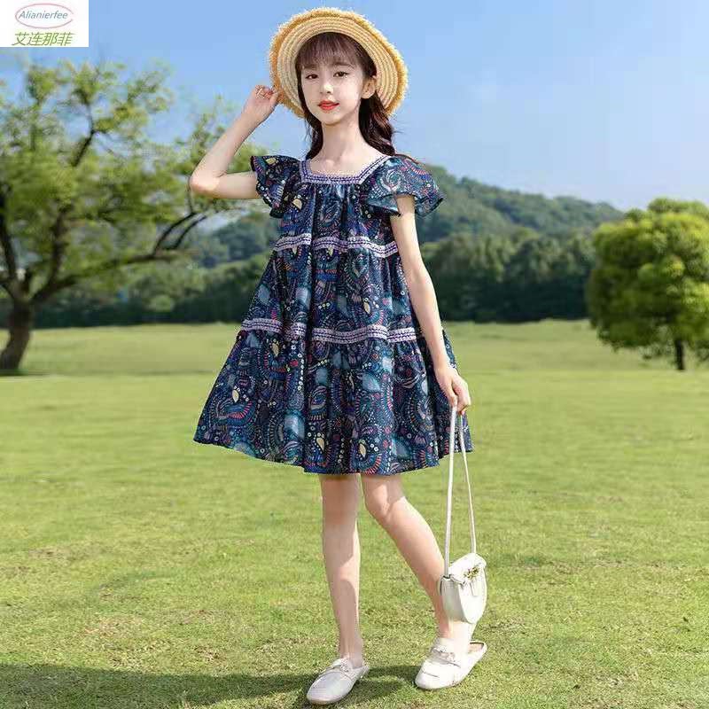 Dress female summer girl children's clothing summer Internet celebrity chiffon 2022 new middle and big children's summer princess dress