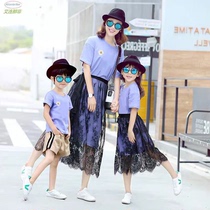 Family portrait parent-child dress summer dress