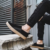 Spring Breathable Sloth Board Shoes Men leather One foot pedal casual Korean version Inlen retro low Help 100 hitch Foot shoes