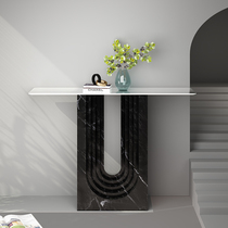 Entrance table Light luxury creative net red entrance cabinet designer Italian wall rock slatted case Living room aisle Entrance table