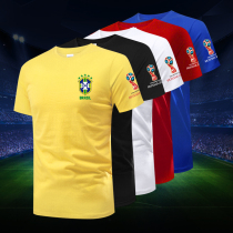 World Cup cotton short-sleeved T-shirt mens loose summer Brazil France Spain Germany Argentina fan uniform