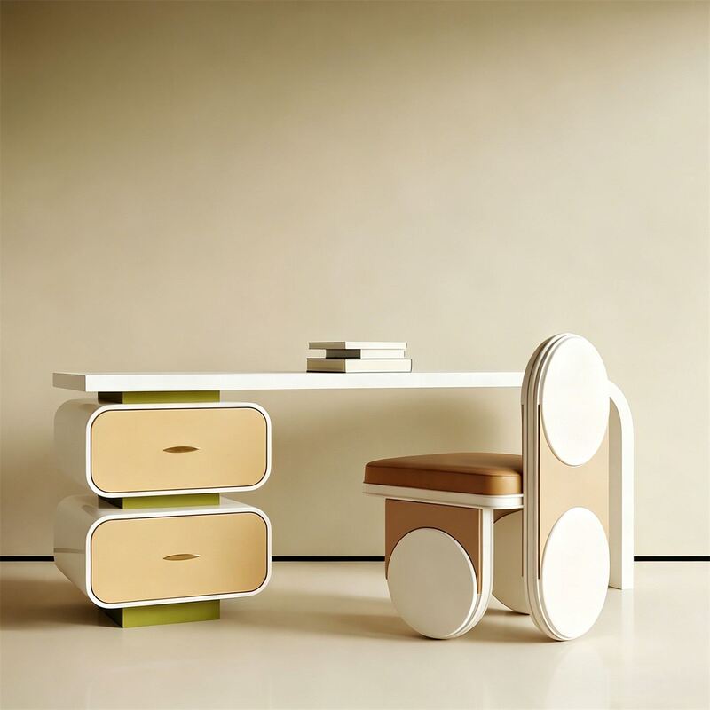 Modern Solid Wood Desk and Chair Set for Model Homes, Bedroom, Children's Room, Computer Desk, Student Study Desk, Writing Desk Modern Solid Wood Desk and Chair Set for Model Homes, Bedroom, Children's Room, Computer Desk, Student Study Desk, Writing Desk