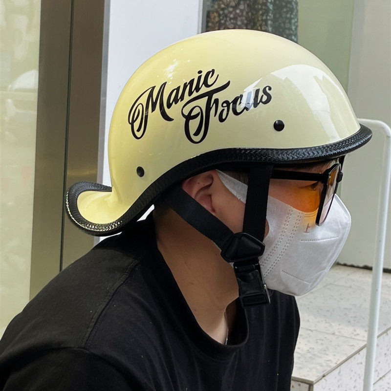 [USD 51.07] Japanese retro scooping helmet male electric motorcycle half helmet female riding