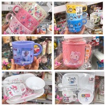 Spot Japanese purchase children baby tableware dish small bowl of water cup fork for heat resistance