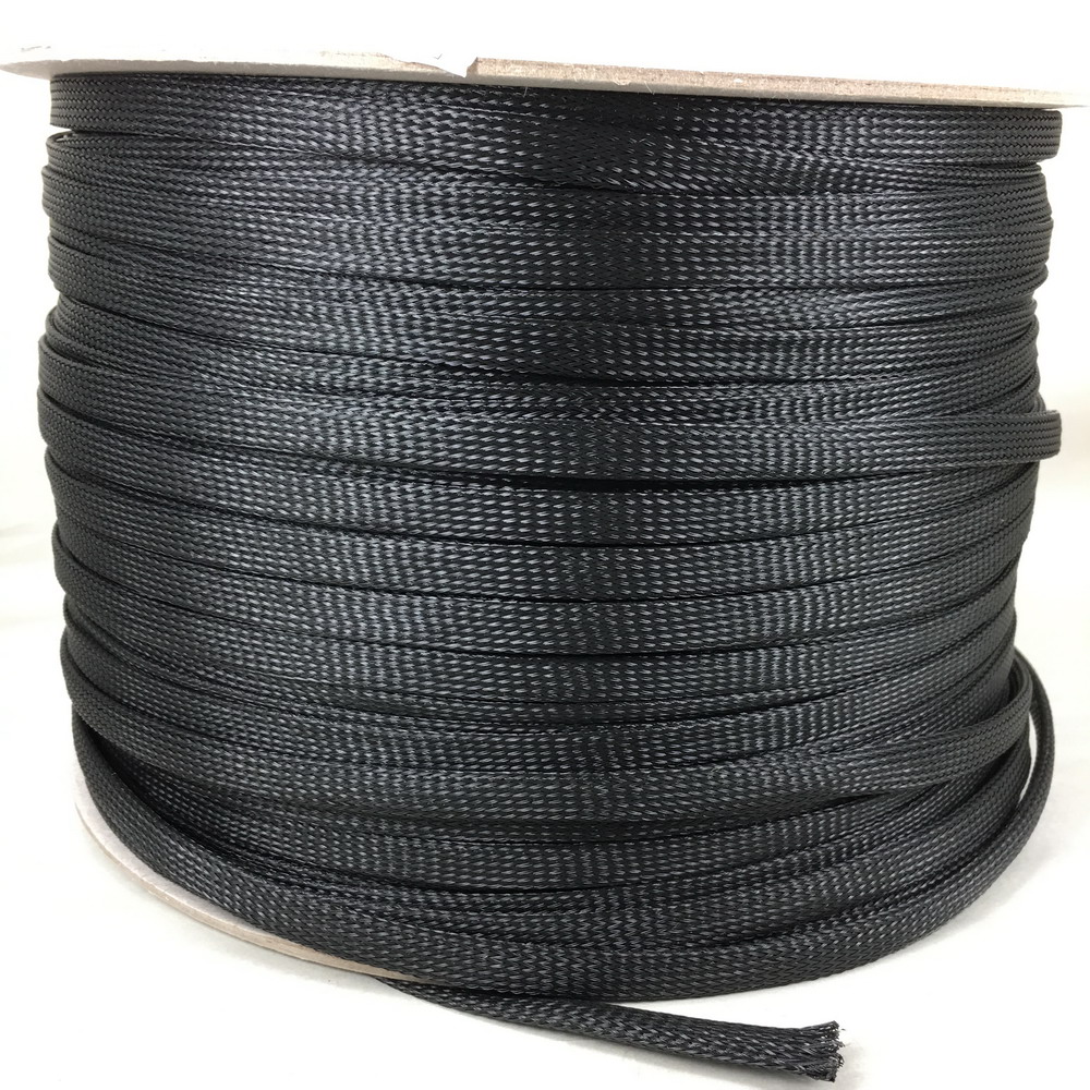 Shock absorber mesh snakeskin mesh 14mm black premium encrypted PET woven mesh Nylon mesh cable 1m