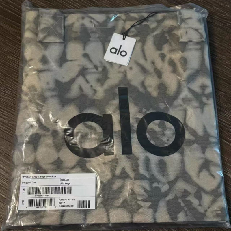 Alo Yoga In-Stock Authentic Tie-Dye Yoga Sports Shoulder Bag Canvas Shopping Bag Tote Bag