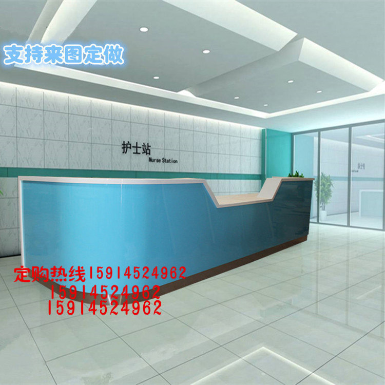 Baking Varnish Hospital Nurse Station Bench Bar Desk Hospital Guide Desk Reception Desk L Type Nurse Station Guide Medical Desk Customisation 