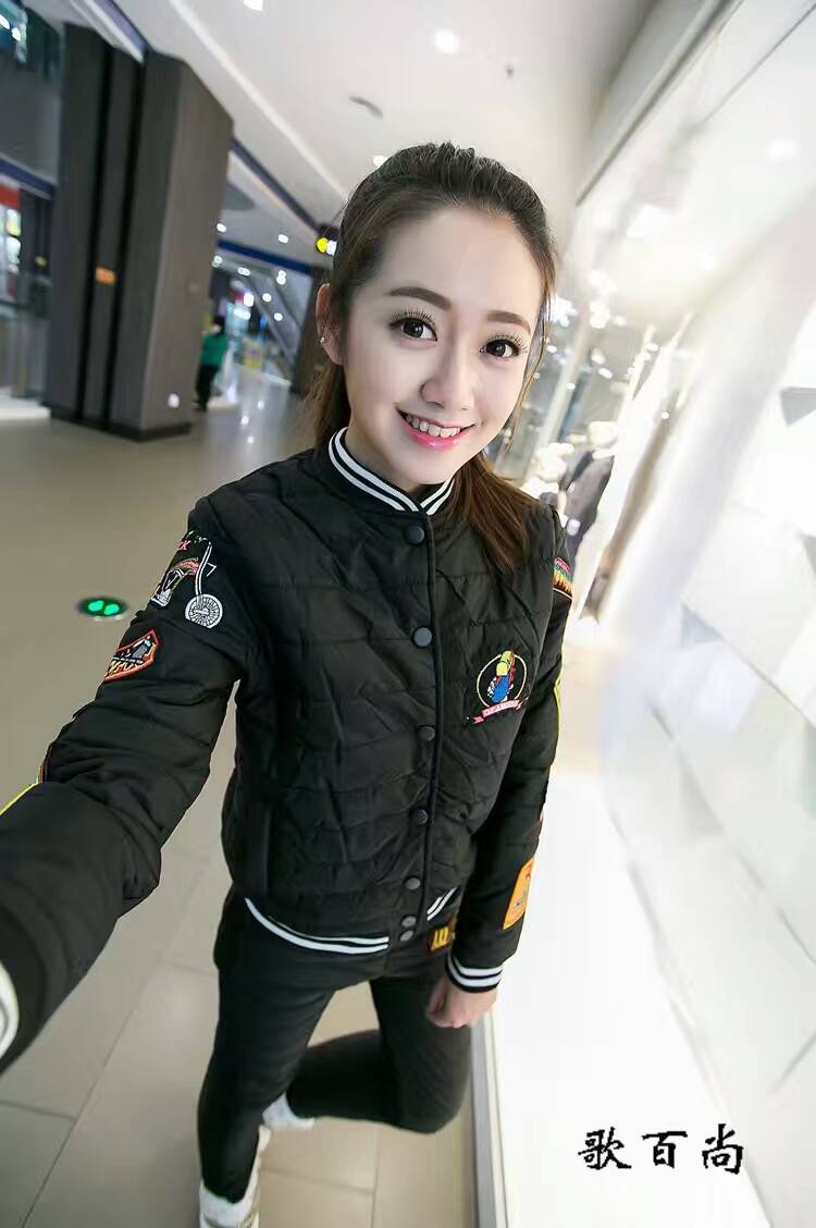 Thu đông 2018 mới dày lên quần áo cotton nữ áo khoác ngắn phù hợp với thời trang áo khoác cotton hai mảnh Hàn Quốc áo phao nữ cao cấp