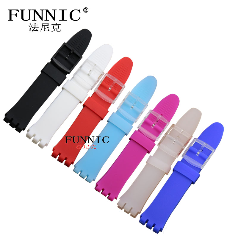 Suitable for Swatch SWATCH Rubber Strap Original Series Alternative Watch Belt 17 19MM Watch Strap