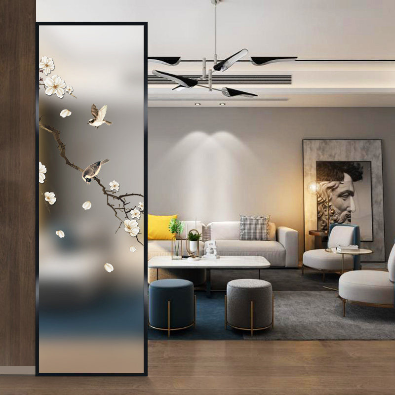 Simple modern minimalist light and luxurious living room Entry into the family Guan Guan Glass Screen Partition Decoration Nordic Home Bedroom Shelter