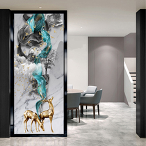 Simple European-style glass living room screen partition wall Modern decoration Bedroom translucent household occlusion entrance Rich deer
