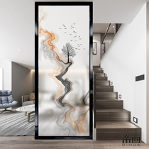 Home entrance glass screen Living room partition decoration Home bathroom block door frosted double-sided simple abstract