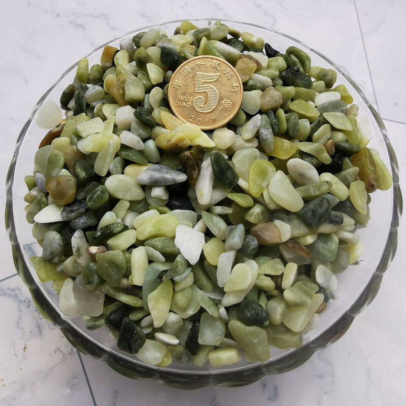 Natural green jade fish tank bottom sand aquarium landscaping decoration meaty paving veil terrazzo colorful stone rain flower stone