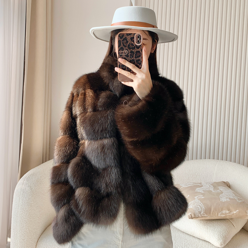 2026 New Model Russian Starry Sky S3 Sable Black Gold Farmer Color Stand Collar Warm Fashionable Fur Coat for Women 2026 New Model Russian Starry Sky S3 Sable Black Gold Farmer Color Stand Collar Warm Fashionable Fur Coat for Women