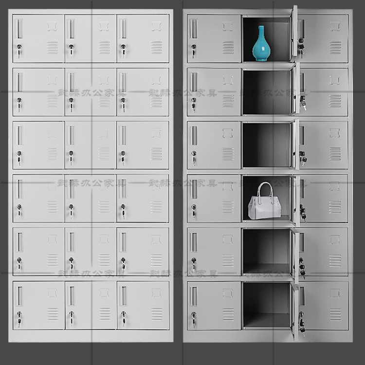 Eighteen door locker iron staff dormitory storage cabinet locker workshop shoe cabinet office cup cabinet with lock