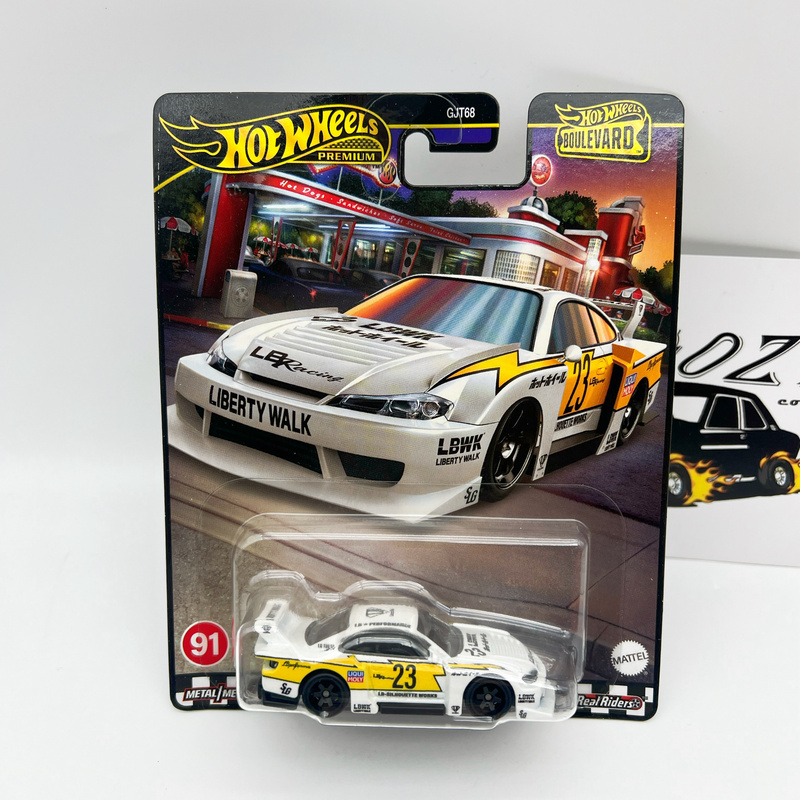 Striped Car Model Hot Wheels Garden Avenue 19 Nissan Silvia S15 Lightning Lbwk Alloy Car Model