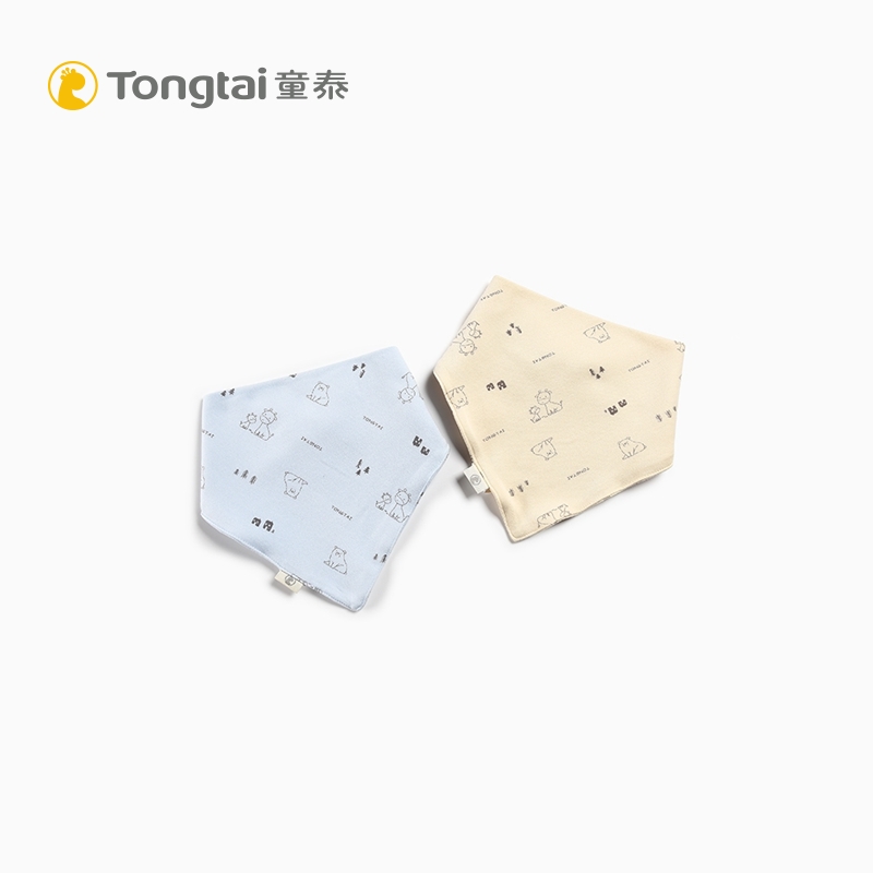 Tongtai newborn saliva towel Baby products Snap triangle towel for men and women baby four seasons bib bib two pieces