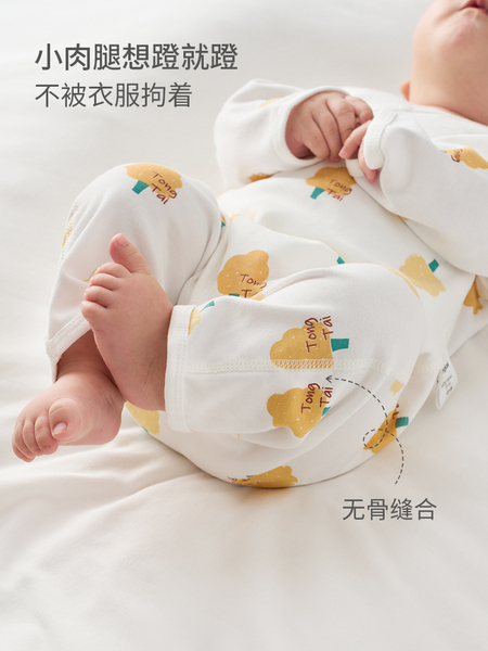 童泰婴儿衣服初生52码春秋季纯棉新生儿宝宝满月小月龄蝴蝶连体衣 — 5