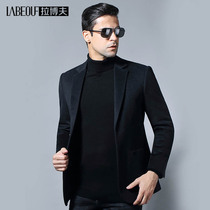LaBov casual suit mens suit windproof and warm handsome English style rice wool jersey Handsome Mens slim suit