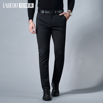 LaBov casual pants mens waist Joker elastic thin trousers middle-aged people Business autumn non-iron trousers