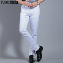 LaBov white Business loose cotton straight jeans men young and middle-aged casual fashion spring new trousers