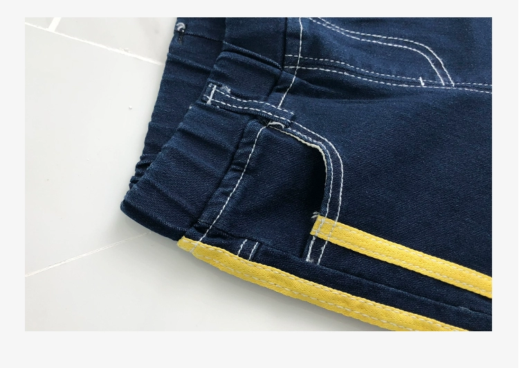 2018 mùa thu mới bé trai quần jeans Hàn Quốc quần bé sơ sinh quần dài 1234 tuổi yếm bò cho bé gái